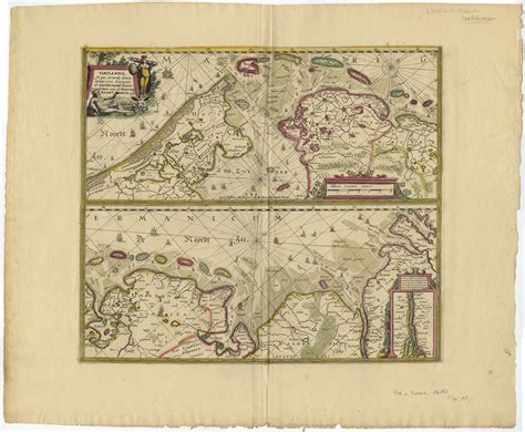 Antique Map Of The Dutch And German North Sea Coast By Hondius