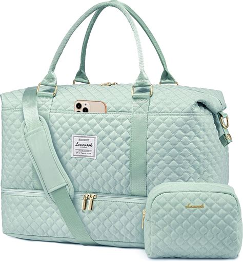 Travel Duffle Bag Weekender Bags For Women With Shoe CompartmentCarry