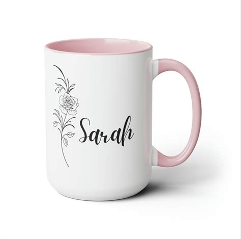 Custom Birth Month Flower Mug Birth Month Flower Name Mug Personalized