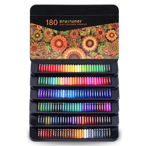 Colored Pencils Professional Set Of 180 Colors Soft Wax Based Cores