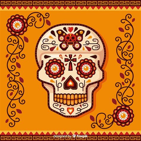 Design Plat De Fond De Dia De Muertos Vecteur Gratuite