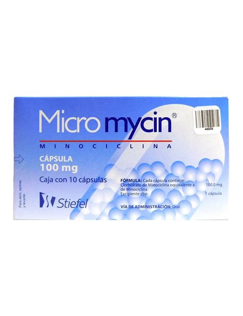 Precio Micromycin 100 mg con 10 cápsulas Farmalisto MX