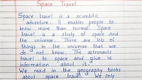 Write A Short Essay On Space Travel Essay Writing English YouTube