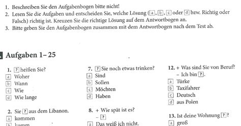 Deutsch ist schön kommt B2 1 Einstufungstest I und Lösungen