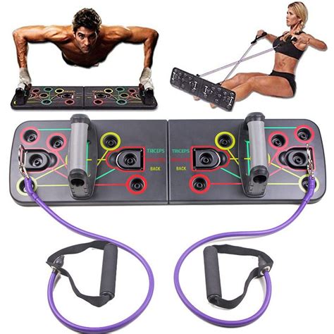 Ready Push Up Board With Resistance Band Multifunctional Portable