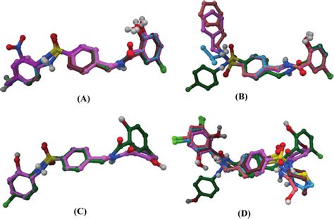 A A Superimposition Of The Docked Conformers Corresponding To The