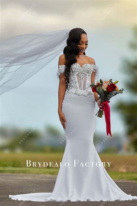 Blue And White Corset Wedding Dresses