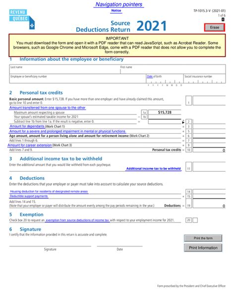 2023 Tax Form Quebec Printable Forms Free Online