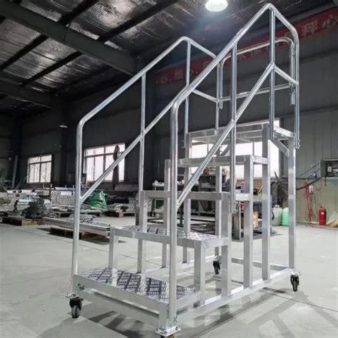 Customized Warehouse Order Picking Steel Movable Platform Ladder With