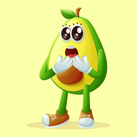 Cute Avocado Character With A Surprised Face And Open Mouth 23903356