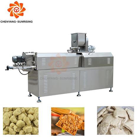 Textured Soybean Meat Protein Soya Chunk Nugget Extruder Making Machine China Artificial Meat