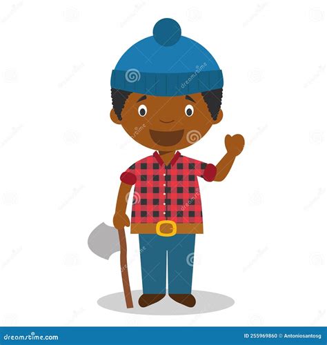 Cute Cartoon Vector Illustration Of A Black Or African American Male