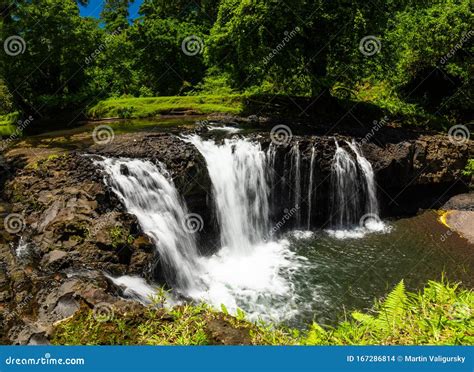 Togitogiga Falls with Swimming Hole on Upolu, Samoa Islands Stock Photo ...