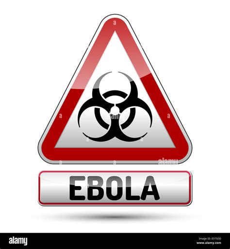 Ebola Biohazard Virus Danger Sign With Reflect And Shadow On White