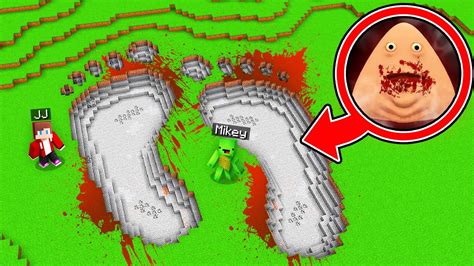 Jj And Mikey Found Scary Adult Pou Footprints In Minecraft Maizen