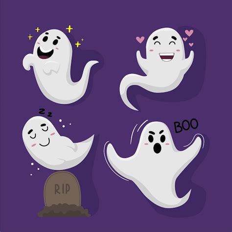 Colecci N Fantasmas De Halloween Dibujados A Mano Vector Gratis