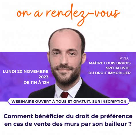 Webinaire Comment B N Ficier Du Droit De Pr F Rence En Cas De Vente