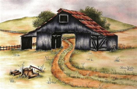 E PACKET Pen Ink Oil Rouging Barn Painting Pattern Barn Art Kit