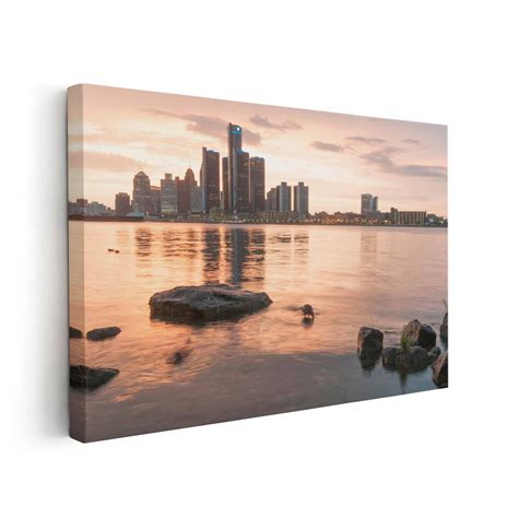 Detroit Skyline Canvas Detroit Canvas Wall Art Multiple Sizes - Etsy