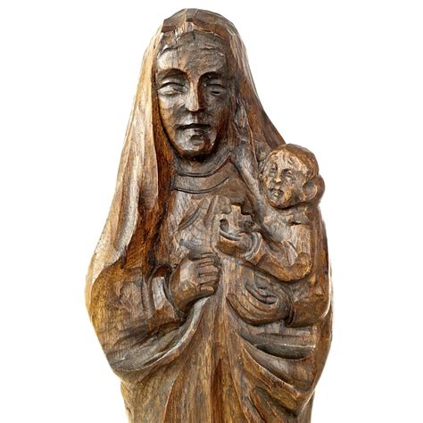 Sculpture Vierge et lenfant 66 5cm Chêne XIXe siècle Catawiki