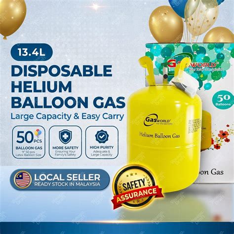 DISPOSABLE HELIUM BALLOON GAS 13 4L 50PCS 9 BALLOON MORE THAN 6