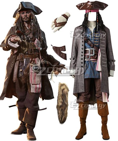 Captain Jack Sparrow Cosplay Costume From Pirates Of The Black Pearl