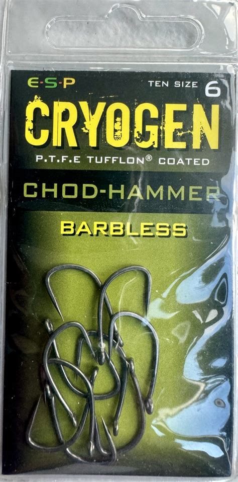 Cryogen Chod Hammer Barbless Size6 Quanity 10 Per Pack