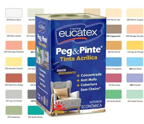 Tinta Acrílica Peg Pinte Eucatex 18 Litros Todas As Cores