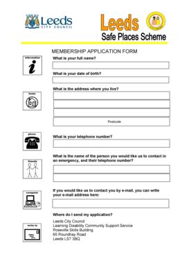 Fillable Online Leeds Gov MEMBERSHIP APPLICATION FORM Leeds City