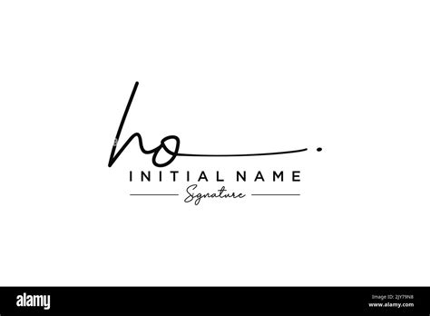 Ho Signature Logo Template Vector Hand Drawn Calligraphy Lettering Vector Illustration Stock