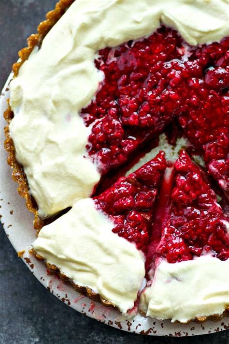 No Bake Dark Chocolate Raspberry Tart