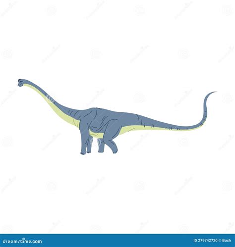 Alto Dinosaurio Aislado Infantil Brontosaurus Dino Ilustración Del Vector Ilustración De