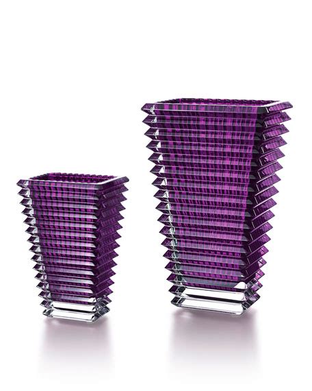 Baccarat Purple Rectangular Eye Vases