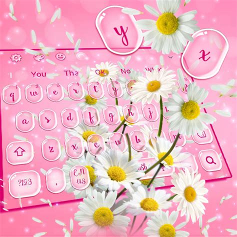 Pink Lovely Daisy Keyboard Theme