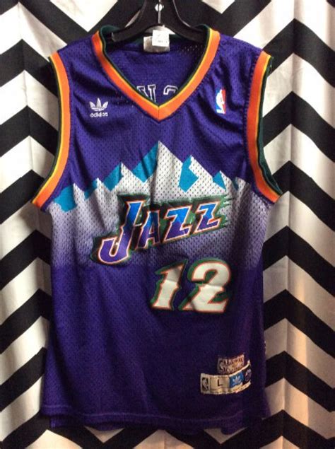 Adidas Basketball Jersey Utah Jazz Stockton 12 Boardwalk Vintage