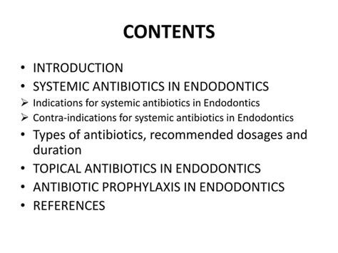 Antibiotics In Endodontics Ppt