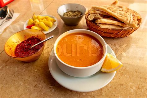 Traditional Turkish Soup With Lentils Stock Image Colourbox