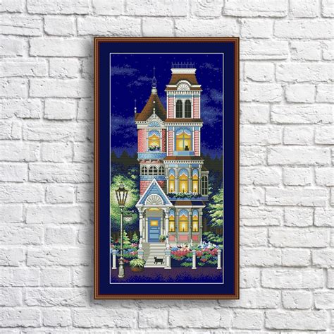 Victorian Charm Counted Cross Stitch Pattern Victorian Home Etsy