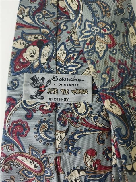 Disney Mickey Mouse Tie Vintage The Tie Works Balancine Blue Paisley Ebay