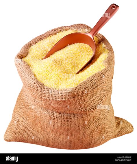 Sack Of Yellow Maize Cut Out Stock Photo Alamy