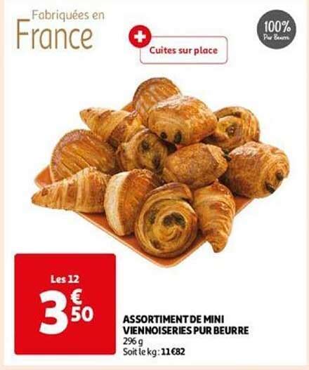 Promo Assortiment De Mini Viennoiseries Pur Beurre Chez Auchan