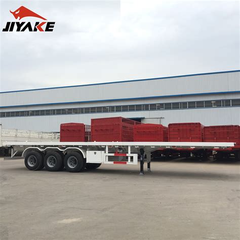 Best Price Ton Axles Flat Bed Platform Semi Trailer