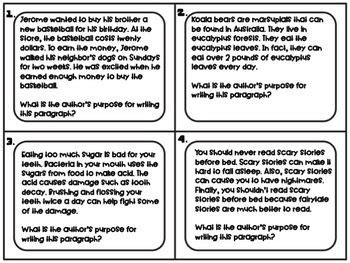 Author S Purpose Task Cards And Posters No Prep Authors Purpose