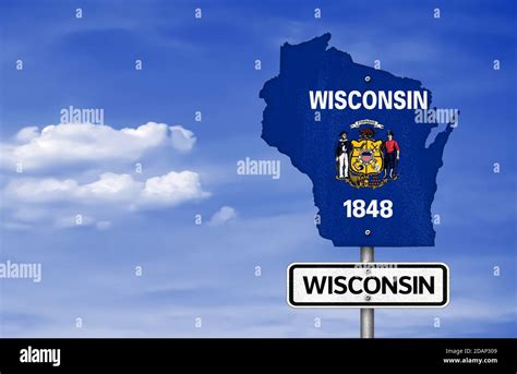 Mapa Del Estado De Wisconsin Fotograf A De Stock Alamy