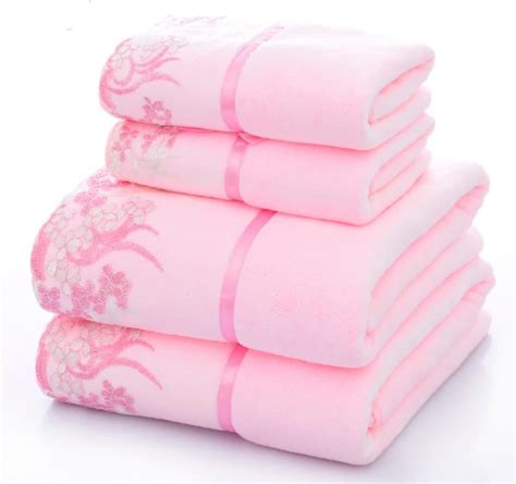 Abeigoi Pink Lace Bath Towels Velet Ultra Soft And Absorbent Bath Towel And Hand