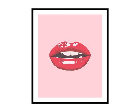 Poster Master Lips Poster Red Lips Print Pink Fashion Pop Art T For Her Women