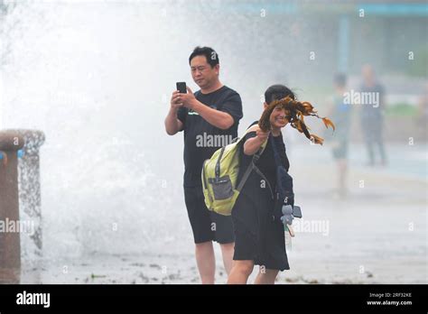 Qingdao City China July 29 2023 Affected By The Typhoon Doksuri