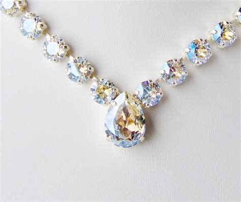 Swarovski Crystal Rhinestone Necklace Crystal Moonlight Etsy