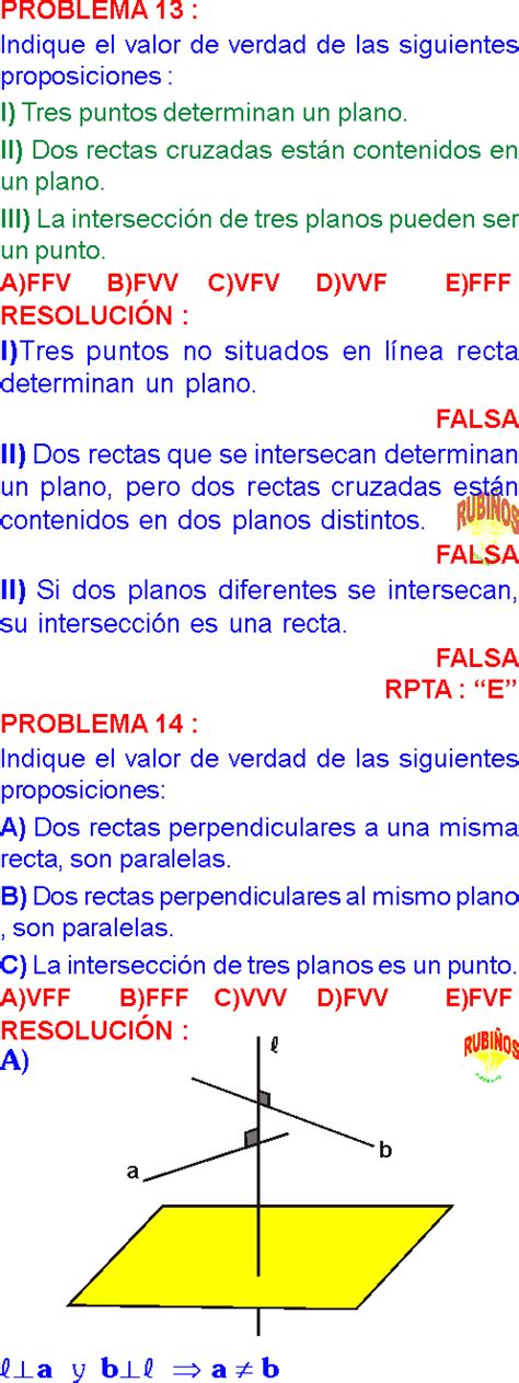 Rectas Y Planos Ejercicios Resueltos Pdf Estereometria