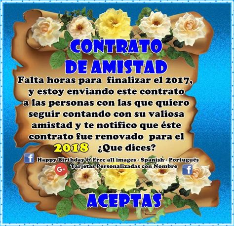 CONTRATO DE AMISTAD PARA EL 2018 Contrato De Amistad Contrato Amistad